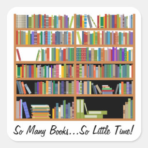 Zoveel boeken (aanpasbaar) vierkante sticker