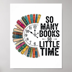 Zoveel boeken weinig tijd, retro boekenliefde poster