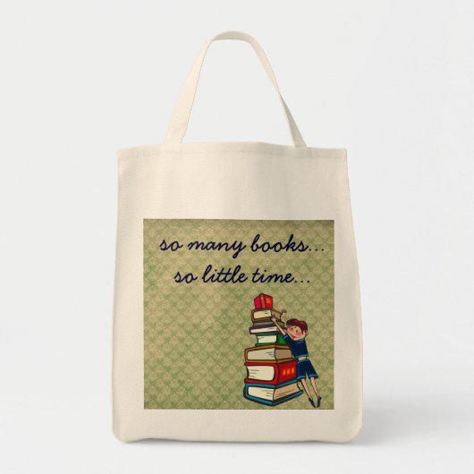 zoveel boeken, zo klein meisje met boeken tote bag (Voorkant)