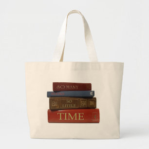 Zoveel boeken, zo weinig tijd grote tote bag
