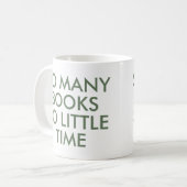 Zoveel boeken Zo weinig tijd | Mok boekoverloop (Voorkant links)