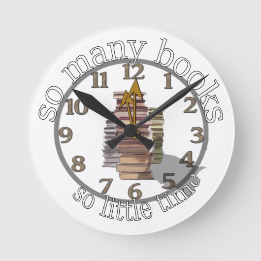 Zoveel boeken zo weinig tijd ronde klok (Voorkant)