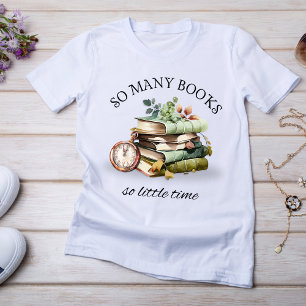 Zoveel boeken zo weinig tijd Waterverf T-shirt