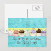 Zoveel cupcakes, zo weinig tijd! Cupcake Art Briefkaart (Voorkant / Achterkant)