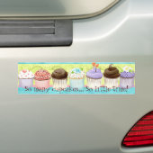 Zoveel cupcakes, zo weinig tijd!  Cupcake Art Bumpersticker (Op auto)