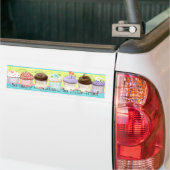 Zoveel cupcakes, zo weinig tijd!  Cupcake Art Bumpersticker (Op Truck)