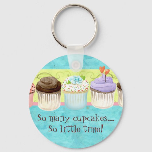 Zoveel cupcakes, zo weinig tijd! Cupcake Art Sleutelhanger (Voorkant)