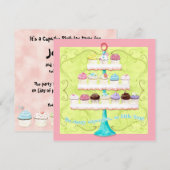 Zoveel cupcakes, zo weinig tijd!  Uitnodiging voor (Voorkant / Achterkant)