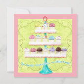 Zoveel cupcakes, zo weinig tijd!  Uitnodiging voor (Voorkant)