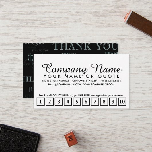 zoveel dank voor uw loyaliteit ( punch card ) klantenkaartje (Voorkant / Achterkant in situ)