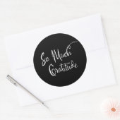 Zoveel Gratitude Modern Script Typografie Black Ronde Sticker (Envelop)
