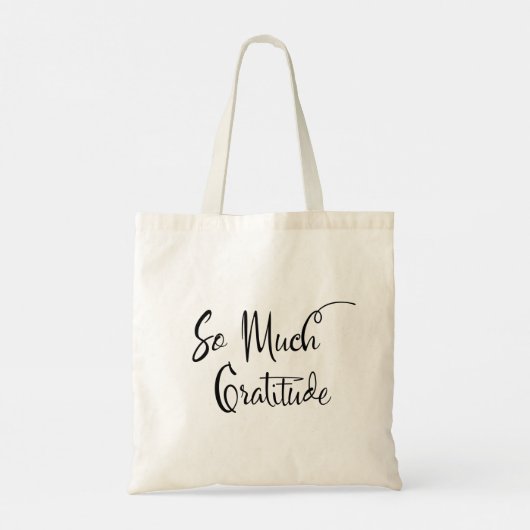 Zoveel Gratitude Modern Script Typografie Tote Bag (Achterkant)