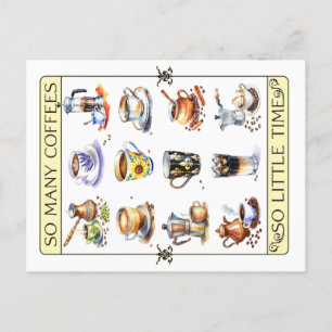 Zoveel koffie, zo weinig tijd briefkaart
