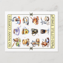 Zoveel koffie, zo weinig tijd briefkaart
