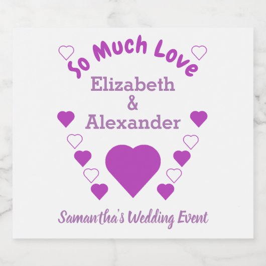 Zoveel liefdesbruiloft sparkling wijnetiket (Enkel label)