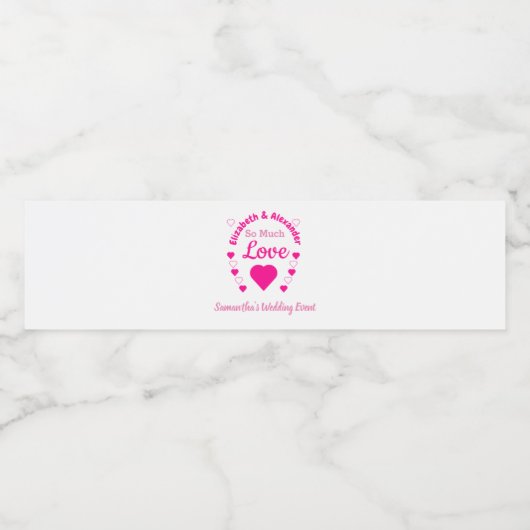 Zoveel liefdesbruiloft waterfles etiket (Enkel label)