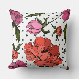 Zoveel schattige poka stippen achtergrond gegravee kussen