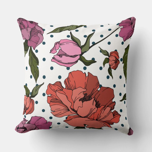 Zoveel schattige poka stippen achtergrond gegravee kussen (Voorkant)