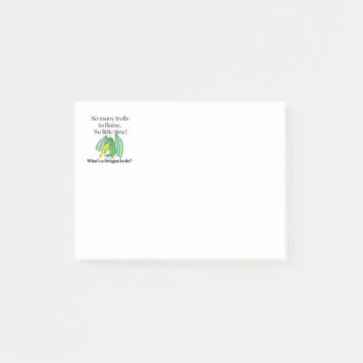 Zoveel trollen om te ontvlammen - snarky draak post-it® notes (Voorkant)