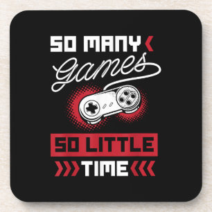 Zoveel videogames zo weinig tijd - Gaming & Game Bier Onderzetter