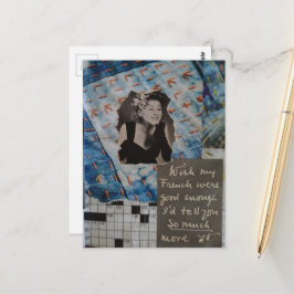 Zoveel Vintage Vrouw Textures Collage Vertellen Briefkaart