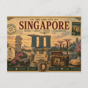 Zowatse Singapore vakantiesouvenir Briefkaart