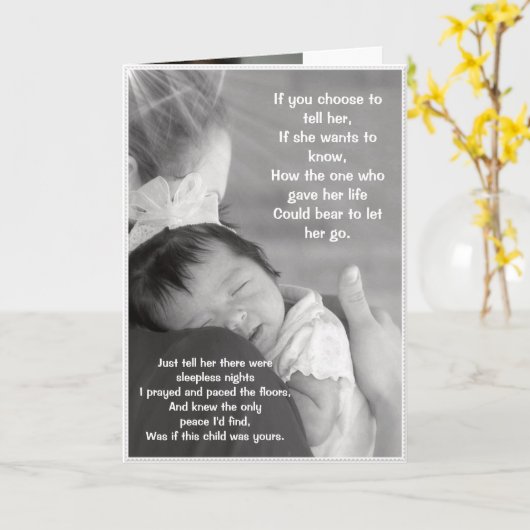 Zowel Moederdag Kaart (adoptie of geboortemoeder) (Gele Bloem)