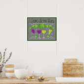 Zowel rode als witte wijn poster (Keuken)