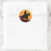 ZOYNK Cowboy Sunset 0023384 Ronde Sticker (Tas)