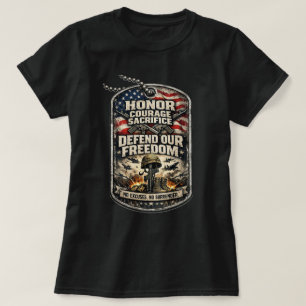 ZOYNK USA Patriottische Verdedig Onze Vrijheid Hon T-shirt