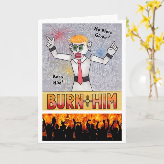 Zozobra Old Man Gloom Santa Fe NM Tradition 2020 Kaart (Gele Bloem)