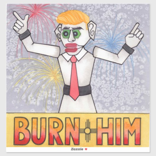 Zozobra Old Man Gloom Santa Fe, NM Tradition Stick Sticker (Vel)