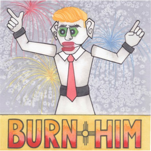 Zozobra Oude Man Gloom Santa Fe, NM Tradition Sticker (Voorkant)