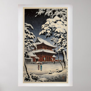 Zozoji-tempel in de sneeuw door Tsuchiya Koitsu V Poster