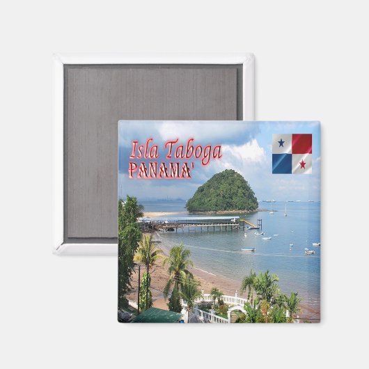 zPA003 PANAMA, Isla Taboga, El Morro Beach, Fridge Magneet (Voorkant / Achterkant)