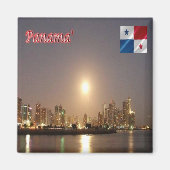 zPA004 PANAMA by Night, Skyline, America, Fridge Magneet (Voorkant)
