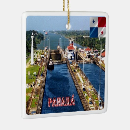 zPA014 PANAMA, CANAL LOCKS, Amerika, Keramisch Ornament (Rechts)