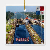 zPA014 PANAMA, CANAL LOCKS, Amerika, Keramisch Ornament (Achterkant)