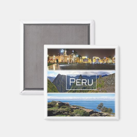 zPE007 PERU, Mosaic, Amerika, Fridge Magneet (Voorkant / Achterkant)