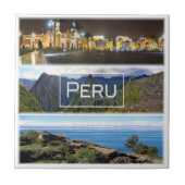 zPE007 PERU, Mozaïek, Amerika, Tegeltje (Voorkant)