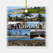 zPE008 mozaïek van LIMA in Peru, Amerika, Keramisch Ornament (Achterkant)