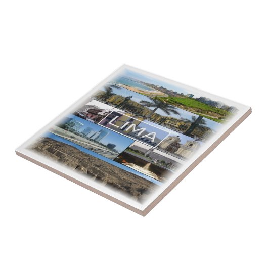 zPE008 mozaïek van LIMA in Peru, Amerika, Tegeltje (Zijkant)