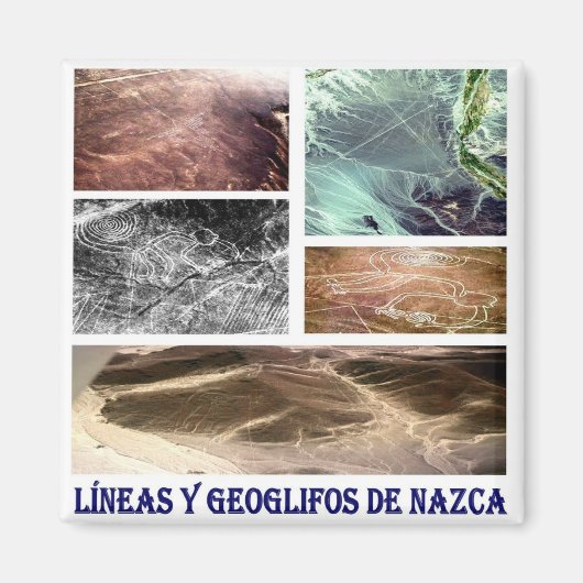 zPE009 PERU, Nazca Lines en Geoglyphs, Fridge Magneet (Voorkant)