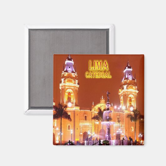 zPE019 LIMA, kathedraal, Peru, Amerika, Fridge Magneet (Voorkant / Achterkant)