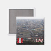 zPE021 LIMA, Panorama, Peru, Amerika, Fridge Magneet (Voorkant / Achterkant)