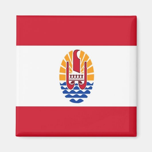 zPF001 FRANS POLYNESIA FLAG, Oceania, Fridge Magneet (Voorkant)