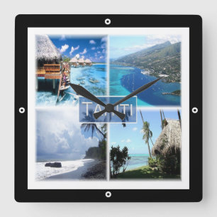 zPF003 TAHITI, Frans-Polynesië, Oceanië, Vierkante Klok