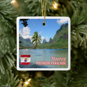 zPF013 COOK BAY, MOOREA, Frans-Polynesië, Keramisch Ornament