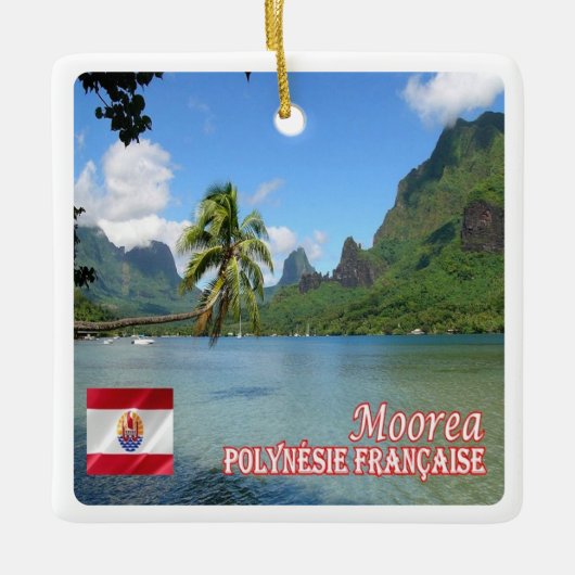 zPF013 COOK BAY, MOOREA, Frans-Polynesië, Keramisch Ornament (Voorkant)