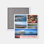 zPG003 PAPUA NIEUW-GUINEE, Oceanië, Fridge Magneet (Voorkant / Achterkant)